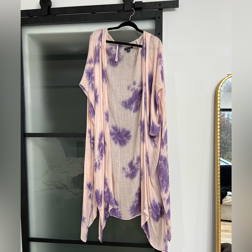 Light pink and purple lightweight cardigan